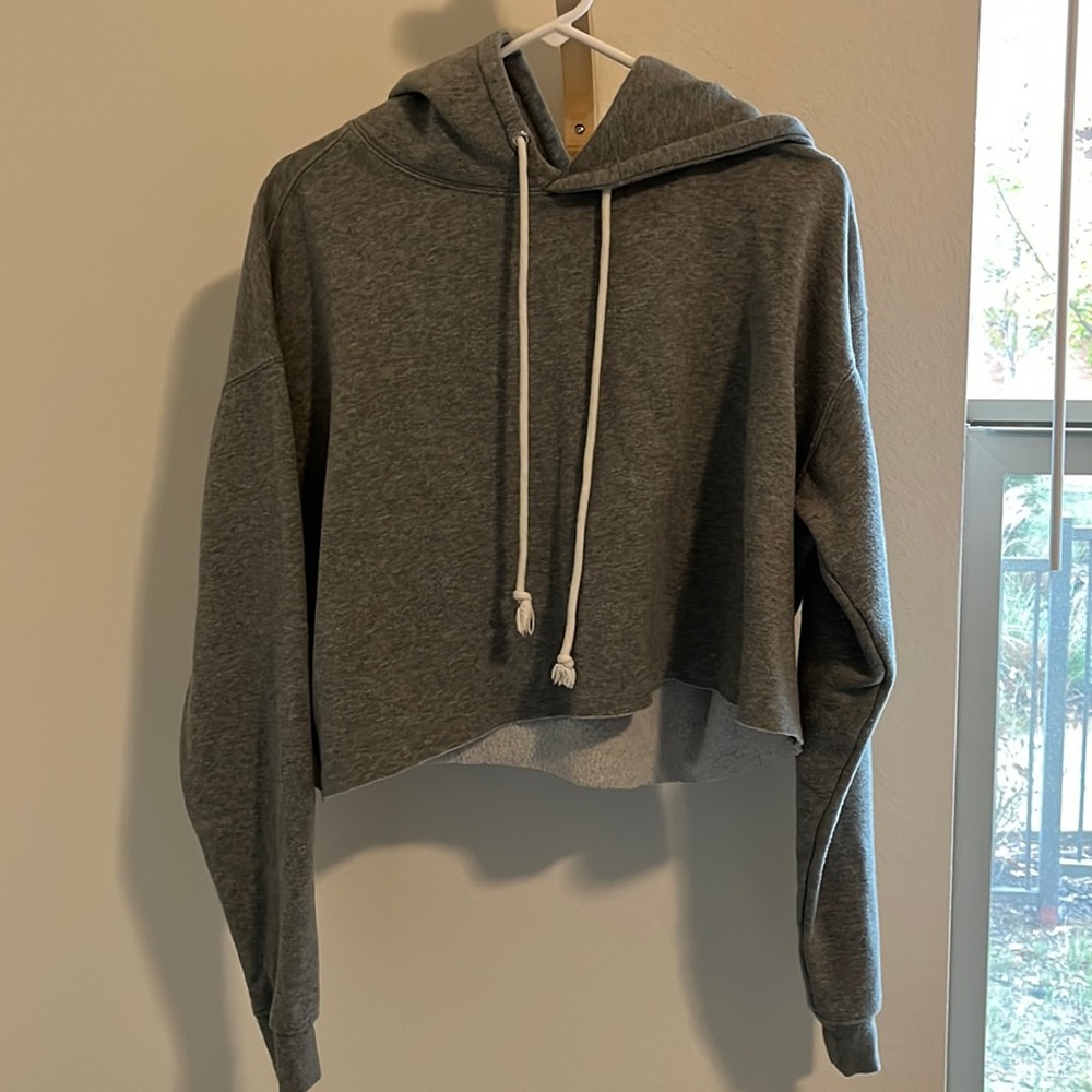 Gray cropped hoodie